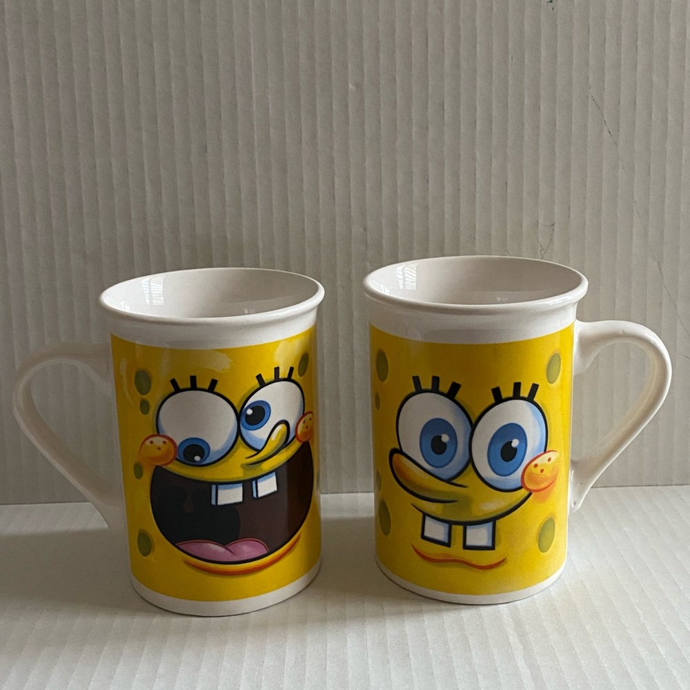 SpongeBob Squarepants Coffee Mug Cup 2013 Viacom set of 2